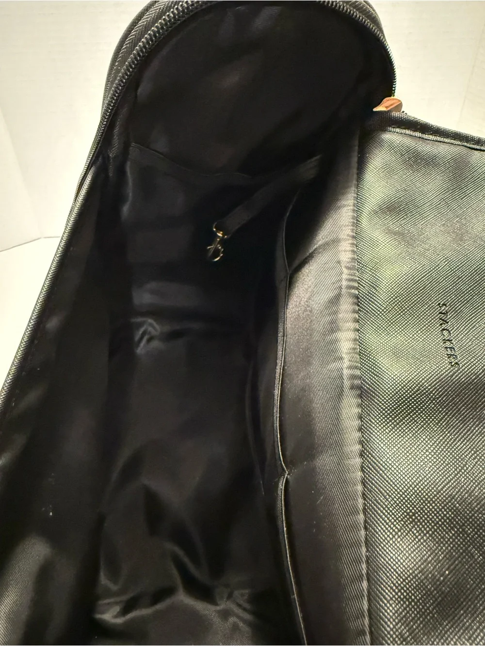 Stackers Black Hanging Washbag Travel Toiletry Bag Makeup Cosmetic Organizer